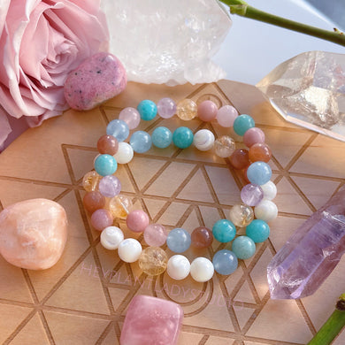 Sunny Seashore - TWO Stretch Gemstone Bracelet Set