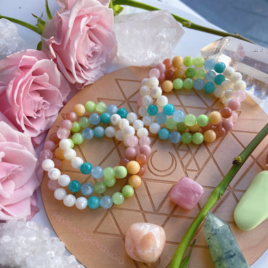 Candy Clouds - Stretch Pastel Gemstone Bracelet