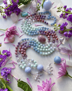 Angelic Healing - Angelite, Selenite, Aquamarine, Green Moonstone, AAA Blue Lace Agate, Lavender Kunzite, Blue Chalcedony, Lepidolite, Amethyst, Clear Quartz