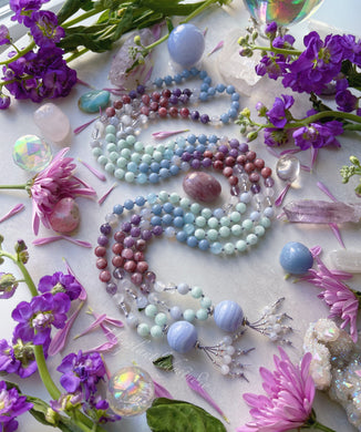Angelic Healing - Angelite, Selenite, Aquamarine, Green Moonstone, AAA Blue Lace Agate, Lavender Kunzite, Blue Chalcedony, Lepidolite, Amethyst, Clear Quartz