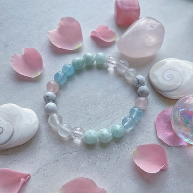 Renewal - Aquamarine, Selenite, Rose Quartz, Howlite Green Moonstone, Clear Quartz