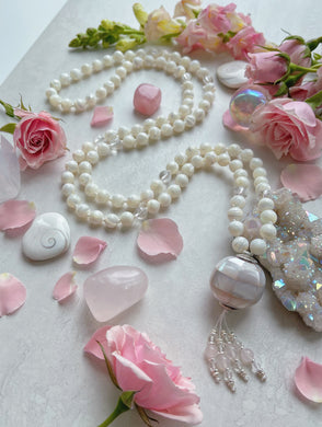 Mother Ocean - Mother of Pearl + Rose Quartz + Clear Quartz
