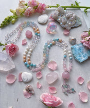 Load image into Gallery viewer, Love Wave - AA Larimar + Mother of Pearl + Rose Quartz + Blue Chalcedony + Fluorite + Aquamarine + Citrine + Aura Rose Quartz + Clear Quartz + Selenite