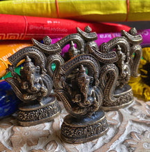 Load image into Gallery viewer, Mini Ganesha + Om Metal Statue - Remover of Obstacles