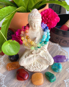 Kaleidoscope - Rainbow Gemstone Stretch Mala Bracelet