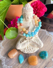 Load image into Gallery viewer, Sunshine Soul - Amazonite + Aquamarine + Honey Calcite + Citrine Stretch Mala Bracelet