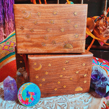 Load image into Gallery viewer, Star Child Jewelry Box - 4x6 Brass + Wood