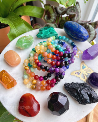 Kaleidoscope - Rainbow Gemstone Stretch Mala Bracelet