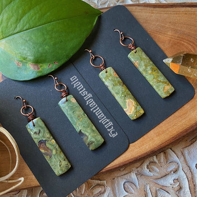 Forest Floor Earrings - Rhyolite Slabs + Antique Copper