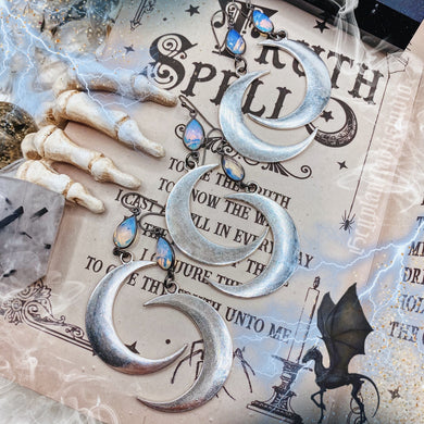 Moon Maiden - Opalite Crescent Moon Earrings