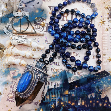 Midnight at the Castle Necklace  - 925 Sterling Labradorite Pendant + Black Tourmaline + Onyx