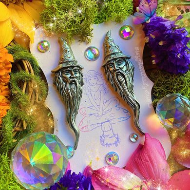 Merlins Beard! - Vintage Wizard Stud Earrings