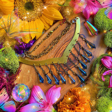 Load image into Gallery viewer, Fairy Queen - Crystal Prism + Brass Collar Necklace