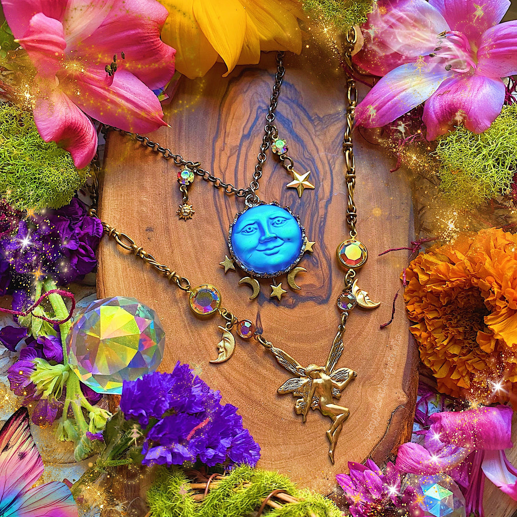 YOU PICK - Man in the Moon or Fairy Goddess Necklace