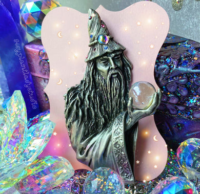 Gazing Wizard  - Vintage Brooch