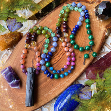 Gem Collector - Luxe Rainbow Gemstone Mala + Black Tourmaline