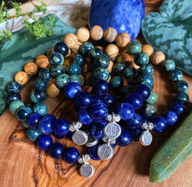 OM My Goddess Gaia - AAA Natural Sodalite + Kambaba Jasper + Picture Jasper