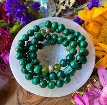 Load image into Gallery viewer, Adventure Awaits - AAA Malachite + Natural Peridot + Teal Apatite + Hill Tribe Silver Mystic Eye
