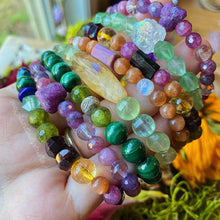 Load image into Gallery viewer, Cosmic Dance - AAA Fiery Sunstone + Rainbow Moonstone + Phosphosiderite Bracelet