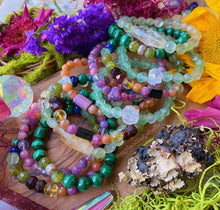 Load image into Gallery viewer, Cosmic Dance - AAA Fiery Sunstone + Rainbow Moonstone + Phosphosiderite Bracelet