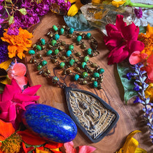 Load image into Gallery viewer, Buddha&#39;s Garden - Thai Stone Buddha + 24&quot; Green Jasper Chain + Lampwork Glass Focal