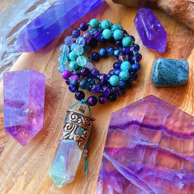 Transformative Energy - Rainbow Fluorite + Kyanite + Chrysocolla + Amethyst