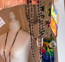 Load image into Gallery viewer, Soothing Smoky Mala Necklace - 108 Smoky Quartz + Labradorite