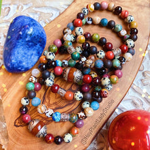 Load image into Gallery viewer, Insight Bracelet - Tibetan OM Mantra + Azurite + Dendritic Opal + Apatite