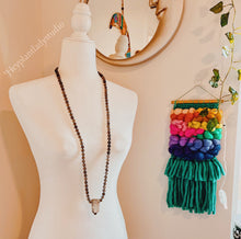 Load image into Gallery viewer, Soothing Smoky Mala Necklace - 108 Smoky Quartz + Labradorite