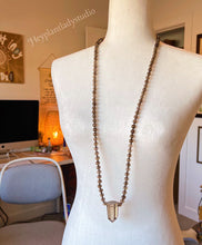 Load image into Gallery viewer, Soothing Smoky Mala Necklace - 108 Smoky Quartz + Labradorite