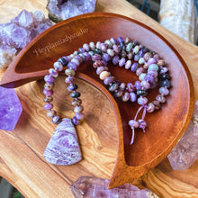 Load image into Gallery viewer, The Healer&#39;s Helper - 108 - Charoite + Lepidolite Mala Necklace