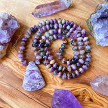 Load image into Gallery viewer, The Healer&#39;s Helper - 108 - Charoite + Lepidolite Mala Necklace