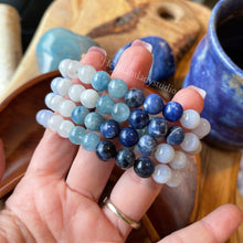 Load image into Gallery viewer, Purify the Soul Bracelet - Aquamarine, Rainbow Moonstone, Blue Chalcedony, Sodalite