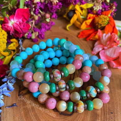 Soulshine Bracelet - Lampwork Glass + Rainbow Gemstone