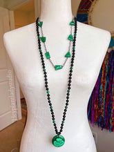 Load image into Gallery viewer, Transformation + Protection Mala Necklace  - 108 - Malachite, Black Tourmaline, Onyx