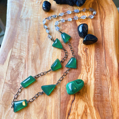 Herkimer Diamond + Green Onyx - 24