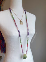 Load image into Gallery viewer, Soul Blossom  - 108 - Prehnite, Kunzite, Rhodonite, Jade, Rose Quartz, Amethyst, Lepidolite