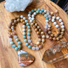 Load image into Gallery viewer, Gentle Healing  - 108 - Ocean Jasper, Amazonite, Moonstone, Citrine, Picture Jasper, Howlite, Mother of Pearl, Quartz, Petrified Wood
