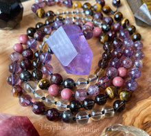 Load image into Gallery viewer, Radiant Soul - 108 - Amethyst, Citrine, Rhodonite, Strawberry Quartz, Smoky/Clear Quartz, Garnet, Hematite, Tigers Eye