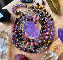 Load image into Gallery viewer, Radiant Soul - 108 - Amethyst, Citrine, Rhodonite, Strawberry Quartz, Smoky/Clear Quartz, Garnet, Hematite, Tigers Eye
