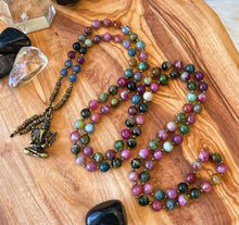 Load image into Gallery viewer, Peace - 108 - Luxe Rainbow Tourmaline + Blue Sapphire Mala