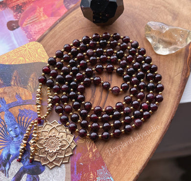 Manifestation - 108 - Luxe Garnet Mandala Mala