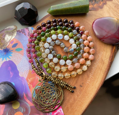 Aligned - 108 - Luxe Rainbow Gemstone Mandala Mala