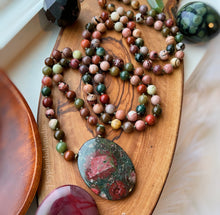 Load image into Gallery viewer, Nuture the Soul - 108 - Imperial Jasper, Ocean Jasper, Red Flower Picture Jasper, Bloodstone