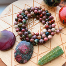 Load image into Gallery viewer, Nuture the Soul - 108 - Imperial Jasper, Ocean Jasper, Red Flower Picture Jasper, Bloodstone