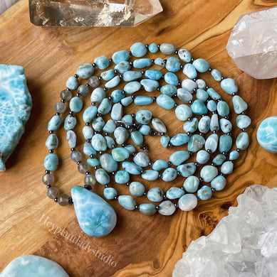 Serenity - 108 - Luxe Larimar + Labradorite Mala