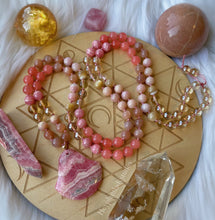 Load image into Gallery viewer, Sunset Skies - Rhodochrosite + Sunstone + Citrine + Gold Aura Quartz + Peruvian Pink Opal + Watermelon Jade + Mother of Pearl
