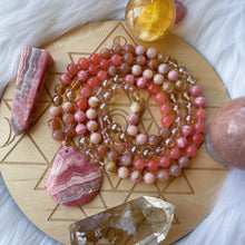 Load image into Gallery viewer, Sunset Skies - Rhodochrosite + Sunstone + Citrine + Gold Aura Quartz + Peruvian Pink Opal + Watermelon Jade + Mother of Pearl