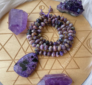 Midnight Magic - 108 - Natural Charoite Mala Necklace