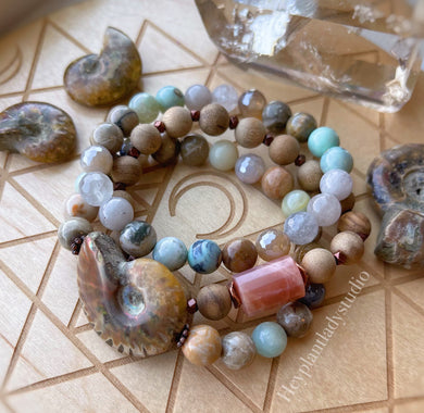 Sandcastle Set of Three -  Gemstone Stretch Bracelet Stack